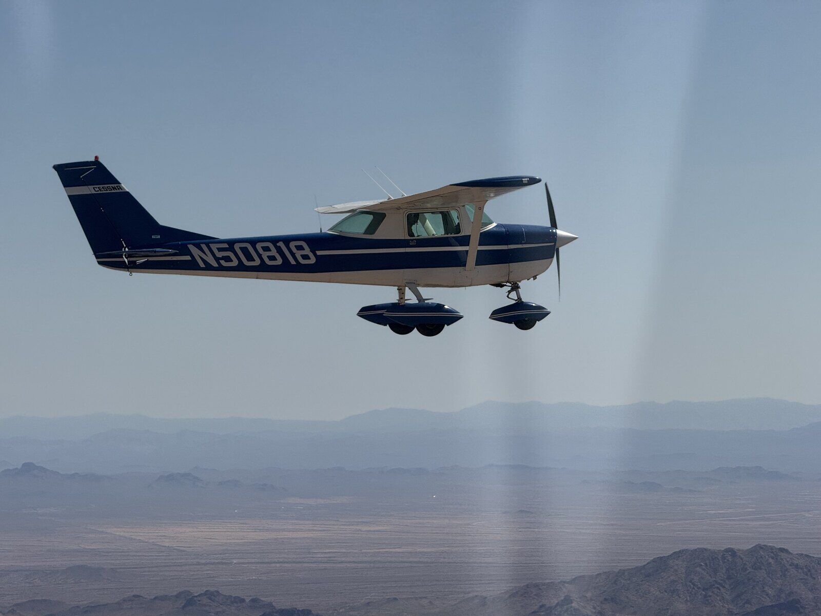 Hayden Bradley's Cessna N50818 in flight over the Arizona desert