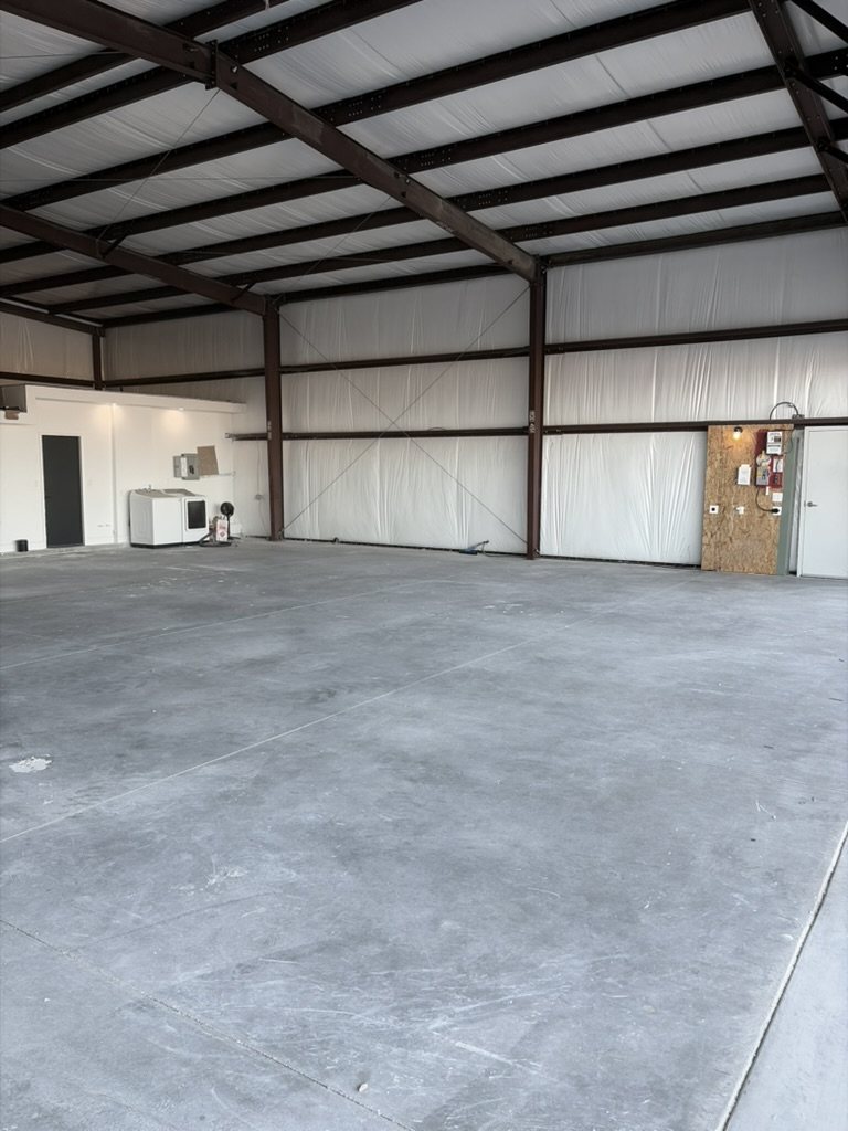 Hangar interior with laundry area